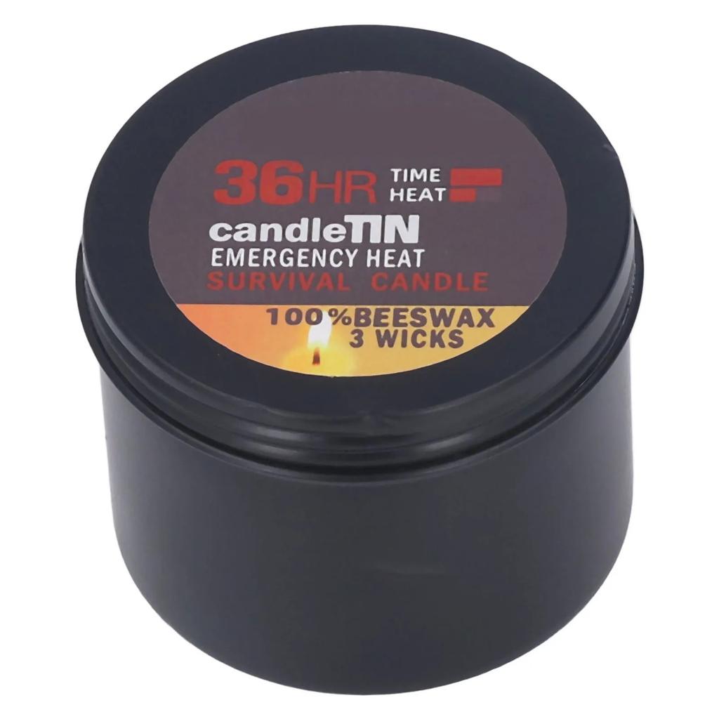 3-Wick Portable Survival Candle,Up to 36H,Burning Natural Aroma for Home,Outdoor Camping