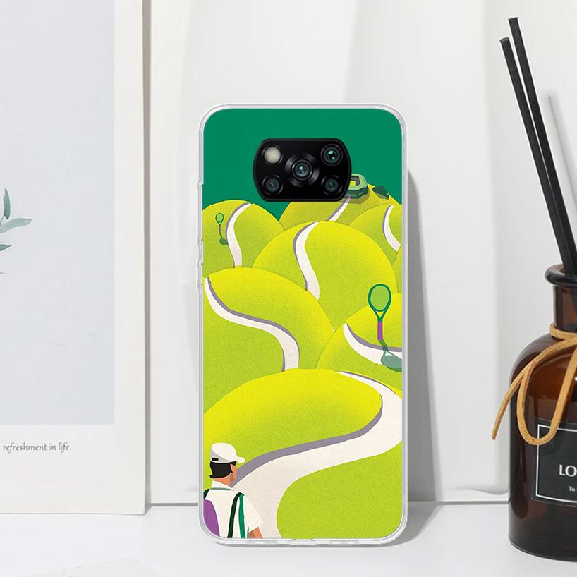 Tennis Sport Phone Case For Xiaomi Poco X7 X6 X5 M7 M8 Pro F7 Ultra Redmi 15C 15 13C 13 12C 12 10 10C 10A Art Fundas Poco X7 X6