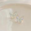 Elegant Forest-Style Green Butterfly Stud Earrings – Fresh, Unique, Light Luxury Design; Versatile and Exquisite Ear Jewelry.
