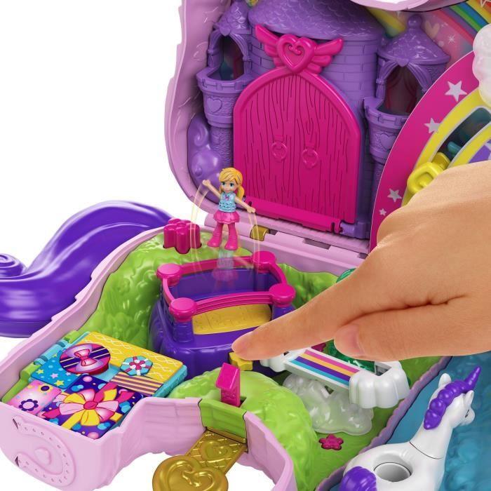 Polly Pocket - Sac Licorne Surprises - Piñata Licorne Féérique + de 25 accessoires