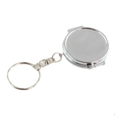 Mini DoubleSided Folding Metal Pocket Mirror, Portable Makeup Accessory Small Round