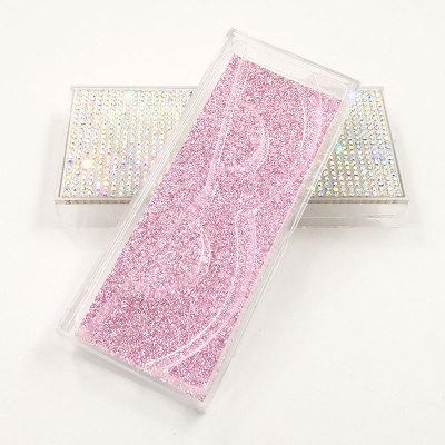 Custom Packaging Glitter Rhinestone Lash case Empty Rhinestones Eyelash Box with windows