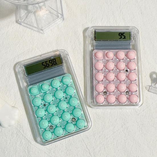 Student Calculator LCD Display Large Screen Silicone Buttons Battery Powered 8-digit Handheld Study Electronic Calculator School Supplies