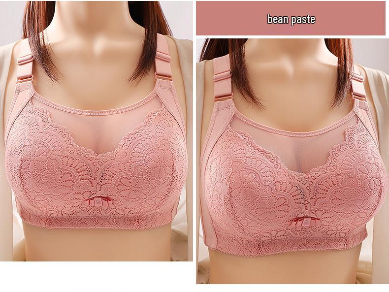 2024 Plus Size Lace Bandeau Bra with Side Support – Minimizes Big Bust for Moms