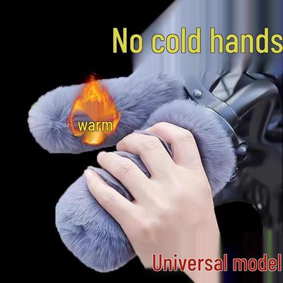 Electric Vehicle Winter Handlebar Warm Cover - Thickened Plush, Cold-Proof, Free Shipping