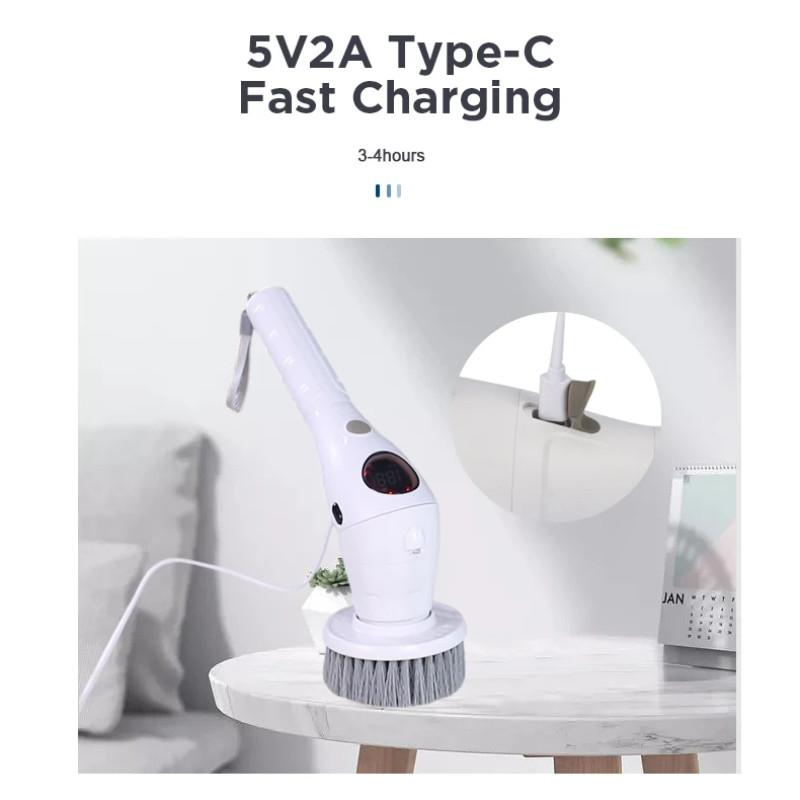 8-in-1 Multifunctional Electric Cleaning Brush Bathroom Kitchen Rotary Scrubber Household Handheld Rotatable Cleaning Tool