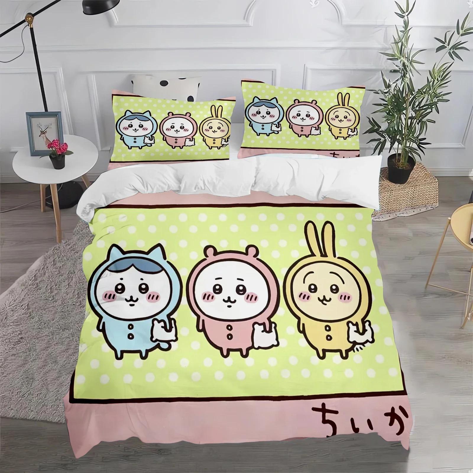 3D Print Cartoon CHIIKAWA Dekbedovertrek Huis 100% Polyester Volwassenen Kinderen Baby Slaapkamer Cadeau Anime Beddengoedset Huis Textiel 70x133cm 2pcs