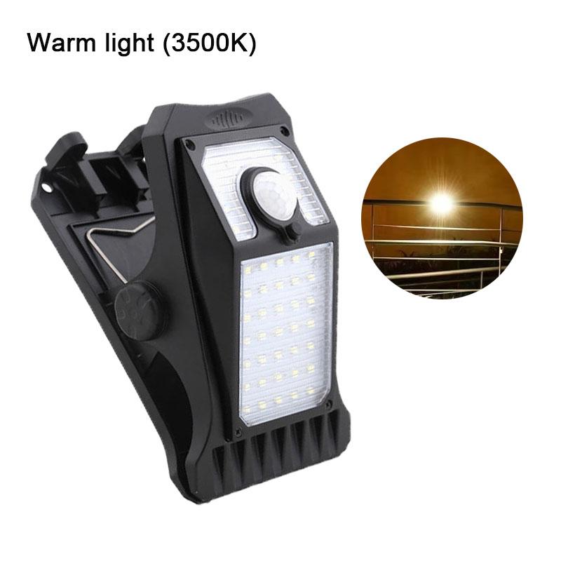 

45LED Solar LED Street Light Outdoor Clip-on Motion Sensing Light IP65 Waterproof Camping Light for Fence Deck Wall Tent Patio 1PCS