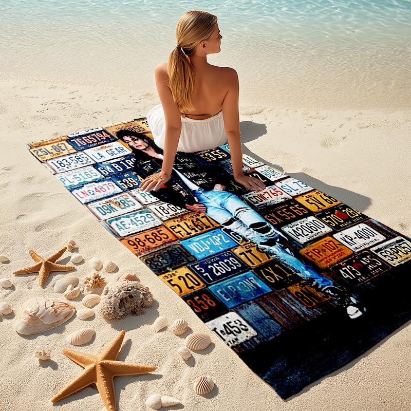 Amerikanische Musik Rock Michael Joseph Jackson Strandtuch Outdoor Camping Urlaub Schwimmen Strandtuch Outdoor Saugfähiges Badetuch Y8