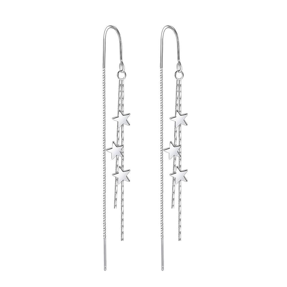 Eleganckie Kolczyki Frędzle z Nicią Gwiazdkową - Uniwersalna Biżuteria dla Kobiet