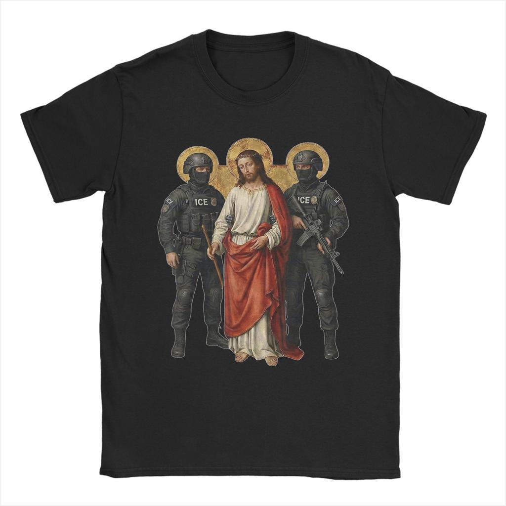 Ice Jesus TShirt Summer Hip Hop TShirts Unisexs Cotton ONeck Plus Size 5XL Clothing ShortSleeved Vintage Tshirt
