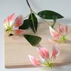 Artifical Lily Flower with 3 Heads Full Bloom And Leaves Long Stem Faux