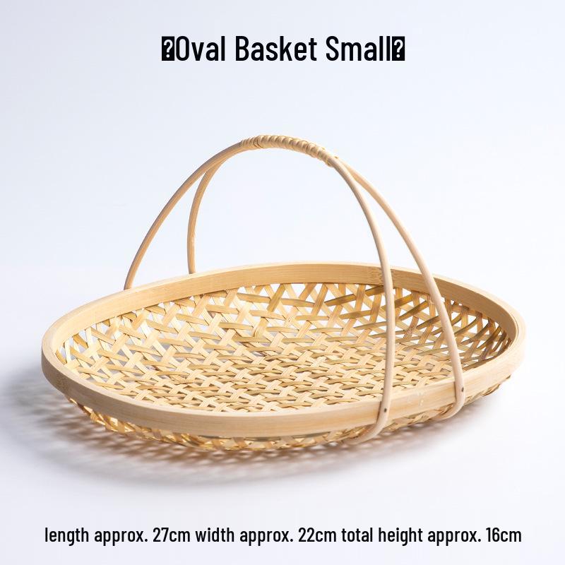 Kreativer Bambus-Webkorb: Kleines Tablett mit Griff für Tee, Snacks oder Gebäck