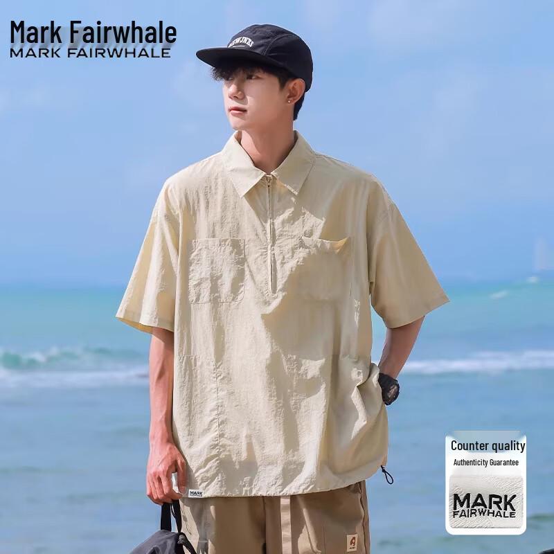 Mark Fairwhale Men s Retro Half-Zip Polo T-Shirt XL