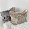 French Embossed Flower Makeup Bag - Large Capacity & Portable Handbag for Casual Use