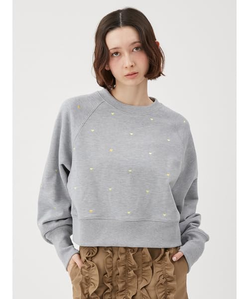 Furfur Mini Heart Embroidered Sweatshirt RWCT251096 GRY Women's