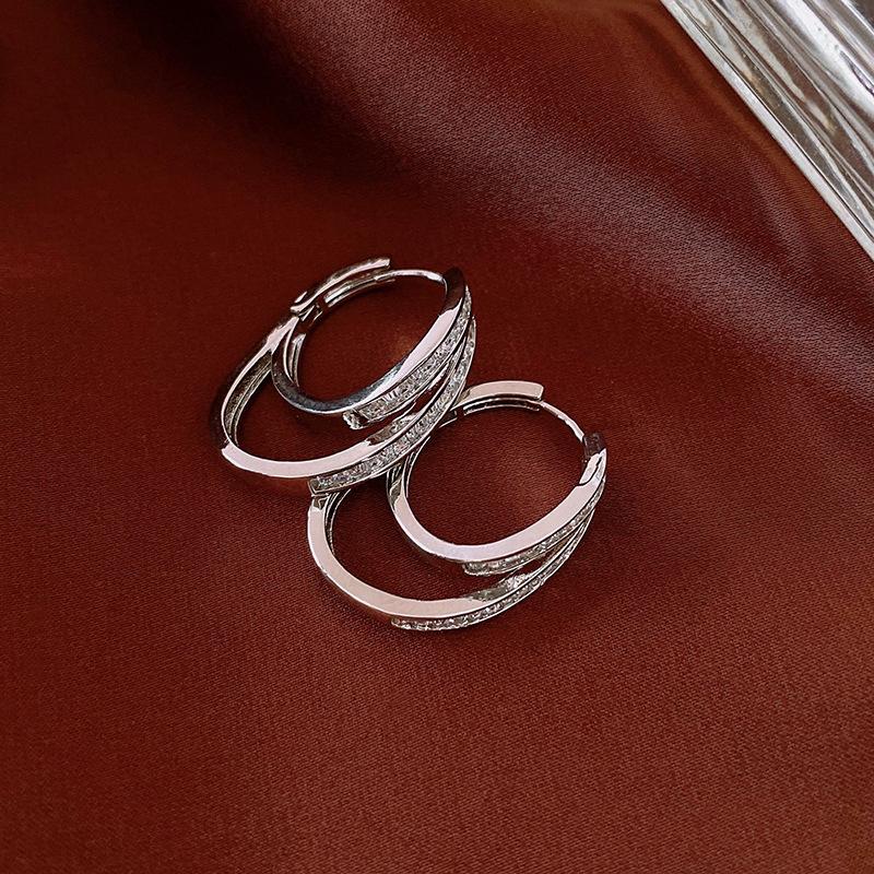 European and American Diamond-set Oval Earrings Retro Earrings Niche Light Luxury High-end Earrings Women