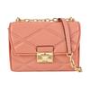 [Pre-Owned] Serena Medium Orange Pink Lambskin Quilted Shoulder Bag Crossbody Bag Tote Bag Gold Hardware - Very Good #INJUZS