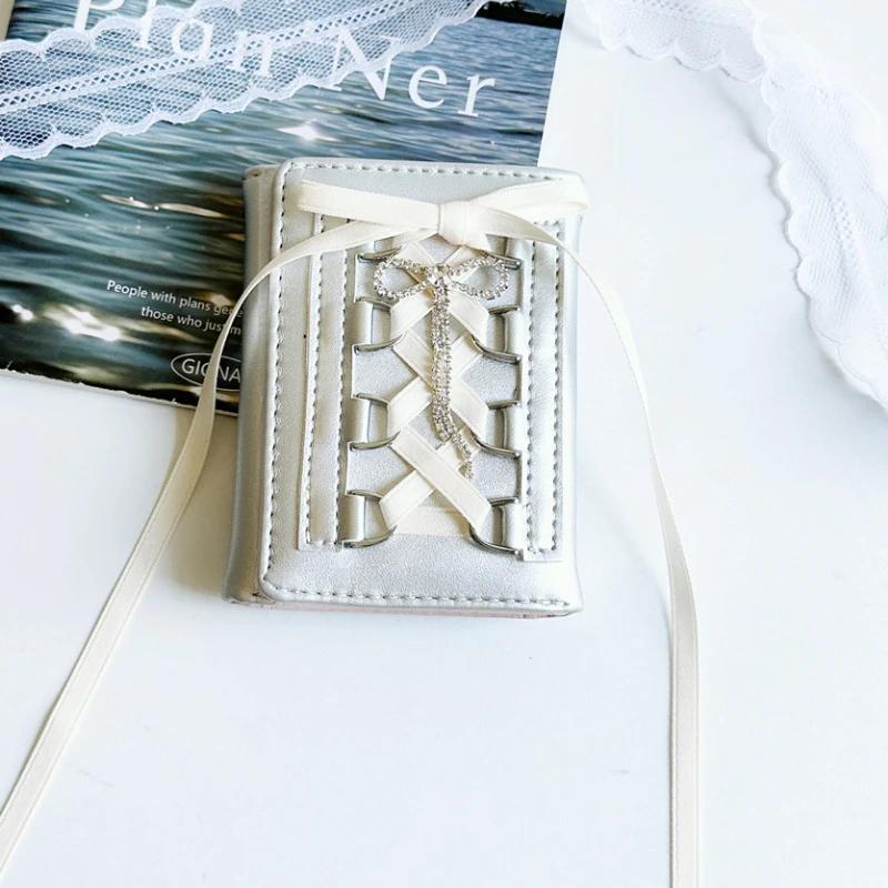 Серебряные милые кошельки для женщин Y2k дизайнерские оригинальные модные короткие портмоне в корейском стиле повседневные новые милые кошельки 1160₽