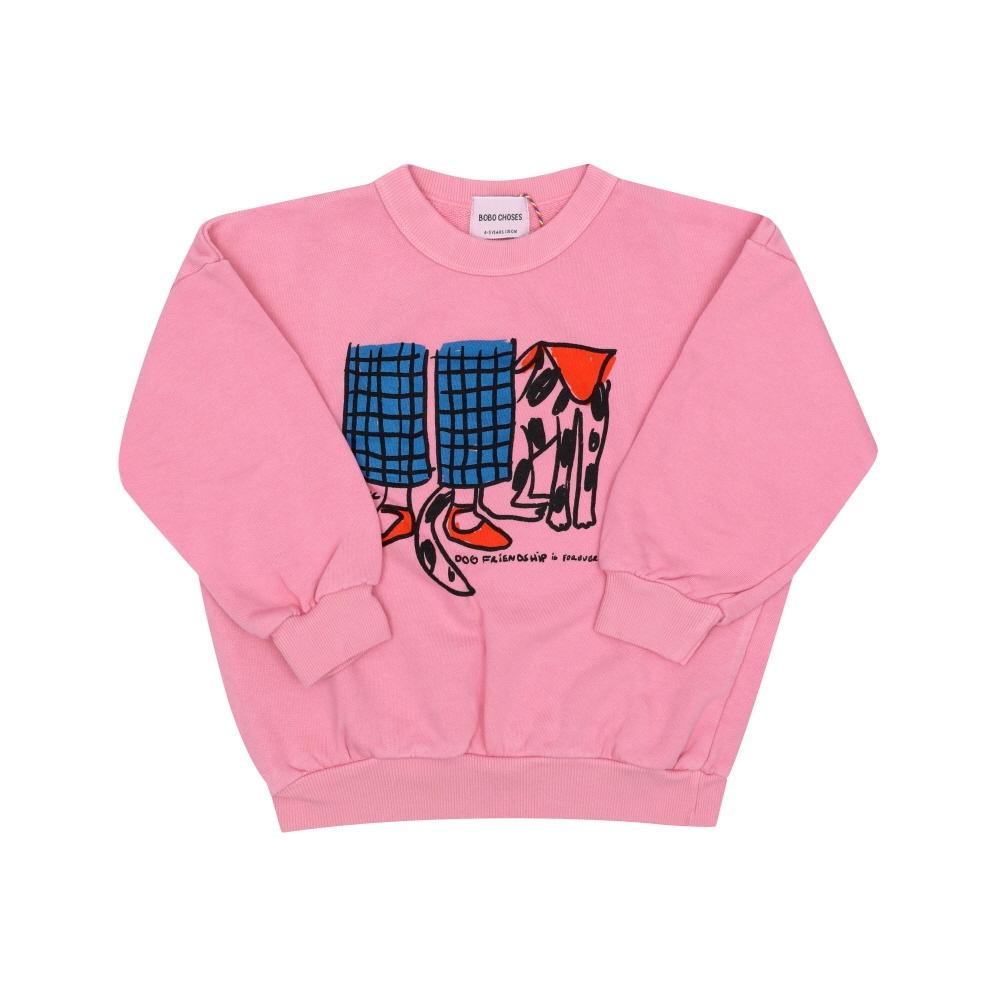Bobo Choses Dog Friendship Kids Sweatshirt B126ac047 661 B126AC047 661 (4A)