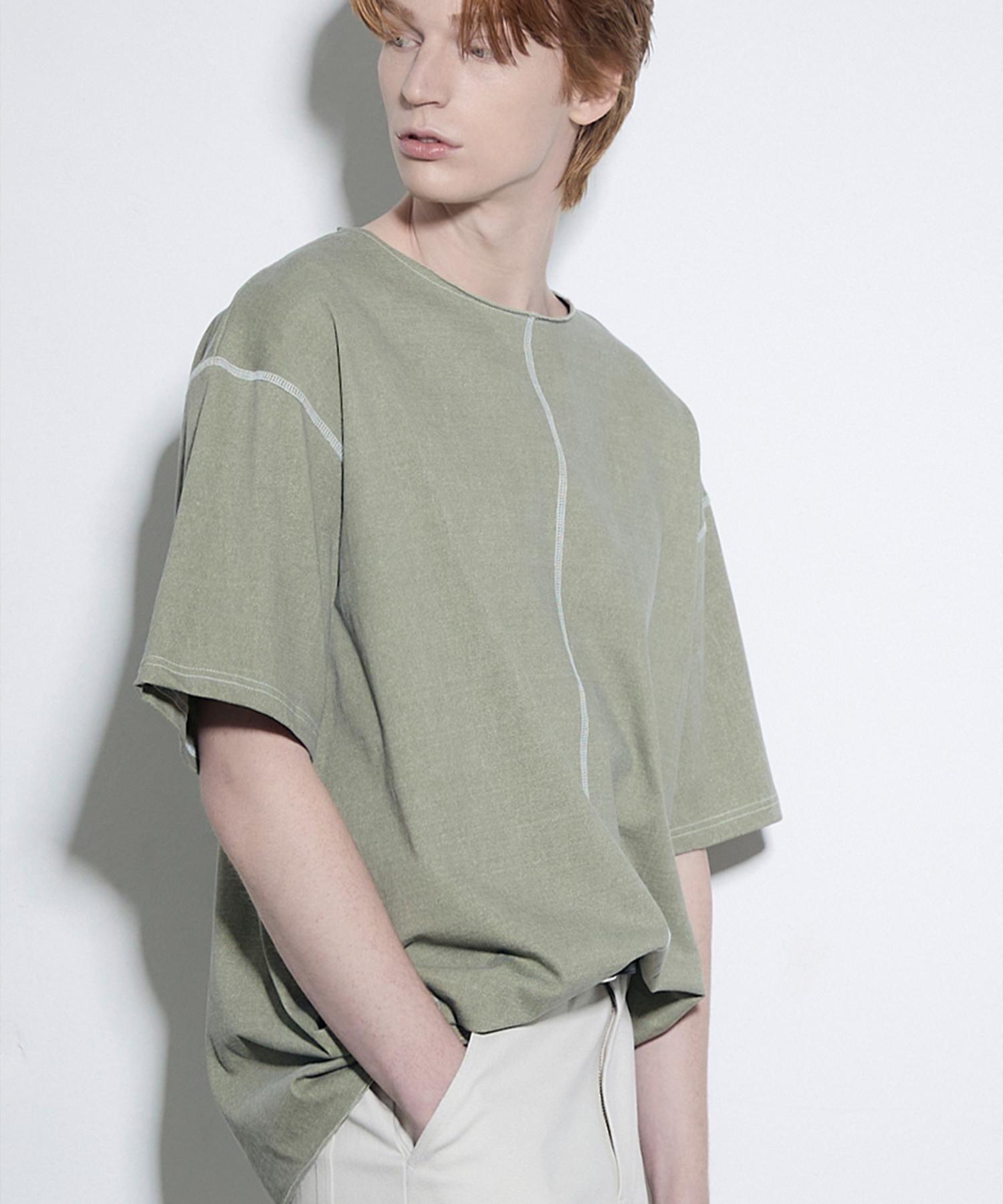 Episode Untitled Patch Needle Stitch T-Shirt_Khaki Khaki/3