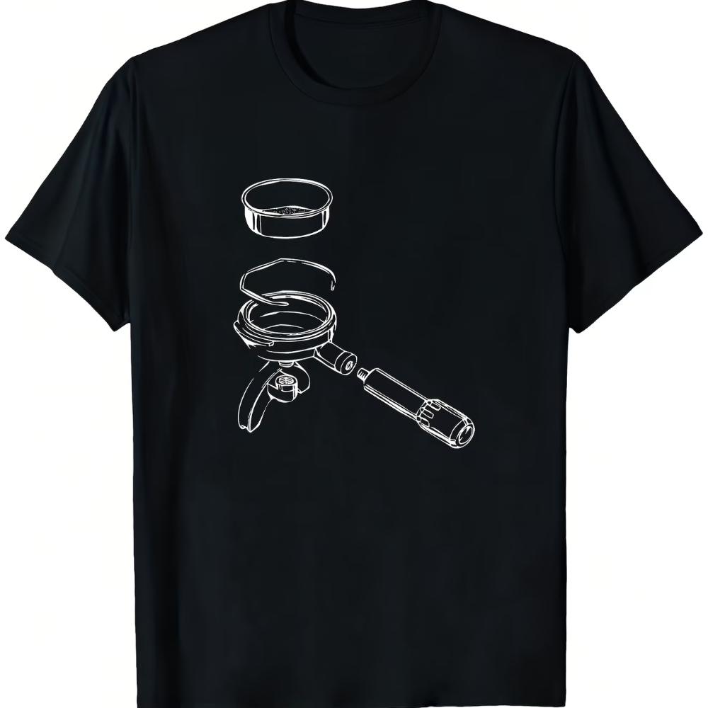 

Men S T Shirt Summer Vintage Featuring an Exploded Portafilter Women Cotton Tee Streetwear Oversize Casual Loose Short Sleeve S разноцветный