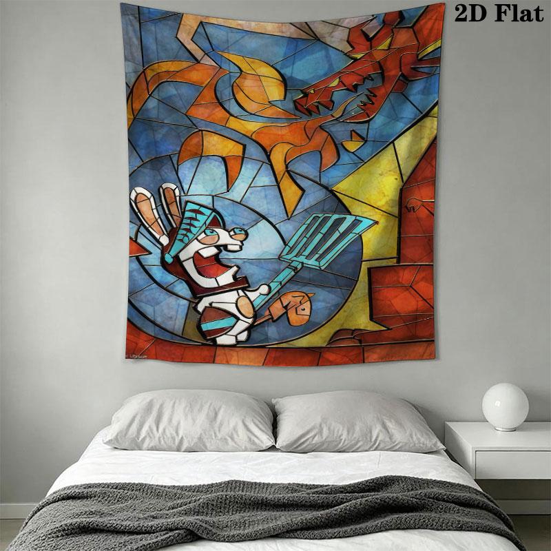 Rabbids Invasion Madness Wall Hanging Printed Fabric Blanket Decorative Tapestries for Bedroom Living Room Home Decor