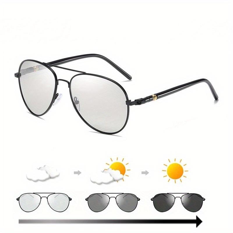 Gafas de sol fotocromáticas de aviación de moda para hombres y mujeres, gafas de sol polarizadas para piloto, gafas de conducción antideslumbrantes con protección UV400