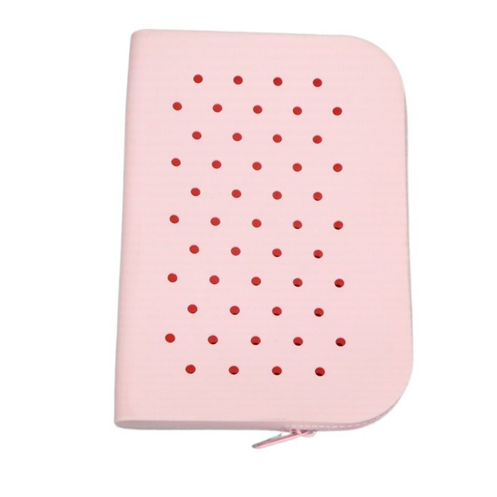 Breathable Holes Silicone Pencil Case Zipper Large Capacity Stationery Storage Bag Portable Waterproof Makeup Organizer Cosmetic