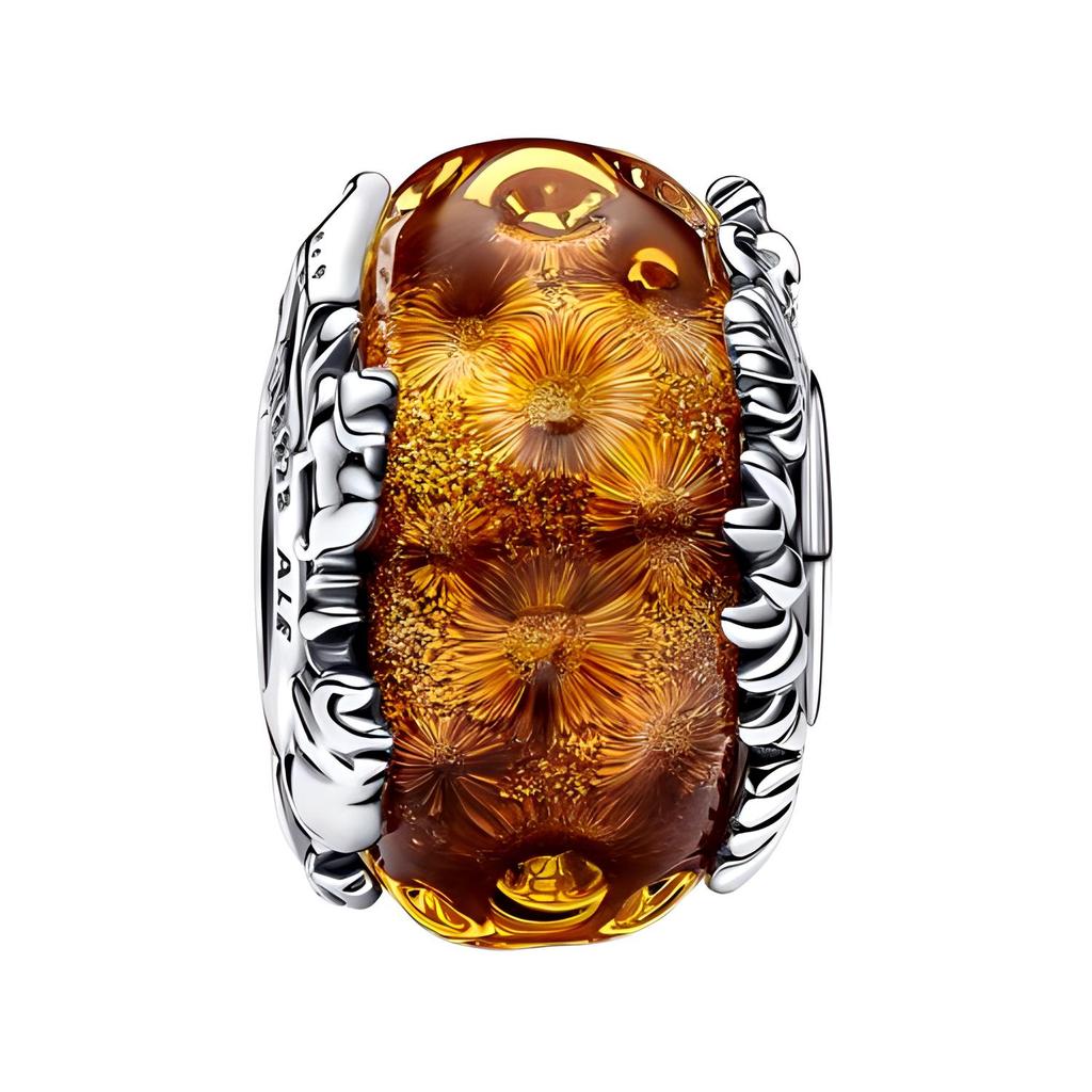 Pandora Disney Lion King Murano Glass Pendant Women Jewelry Brown 793252C00