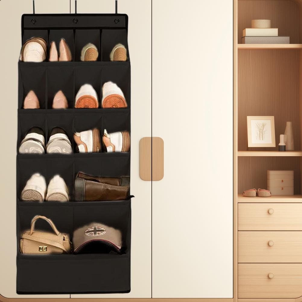 12 Pairs Shoes Wall-Mounted Shoe Rack Door Hanging Bag Large Capacity, Space-Saving, Hanging Storage Rack with Pockets