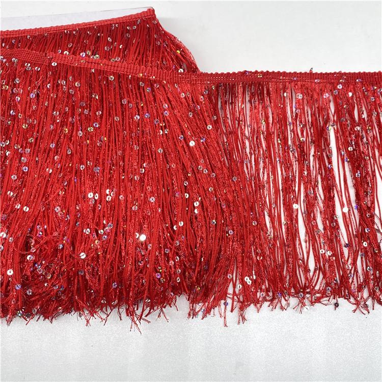 Sequin Encryption Thickened 20Cm Wide Nylon Row Beard Latin Dance Fringed Lace Dance Clothing Accessories