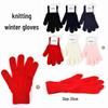 Candy Color Unisex Fingerless Acrylic Yarn Gloves - Warm, Cold-Proof, and Simple Knit Design