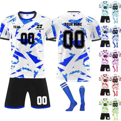 Personalisierte T-Shirts Set Herren Mädchen Mit Nummer Benutzerdefinierte Fußballtrikots Für Jungen Trainingsanzug