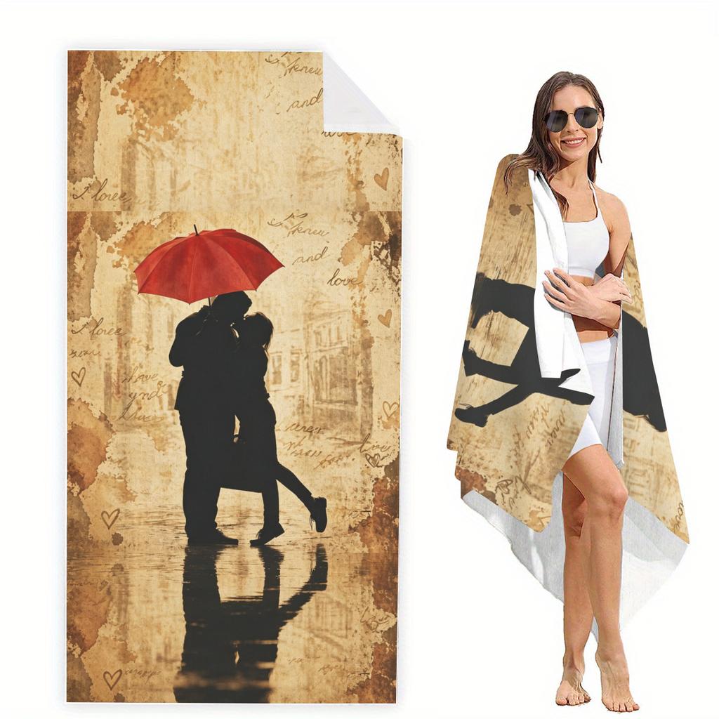 Veelzijdig Polyester Strandlaken - Multifunctioneel Handdoek voor Zwemmen, Fitness, Kamperen, Yoga, Reizen & Strandactiviteiten