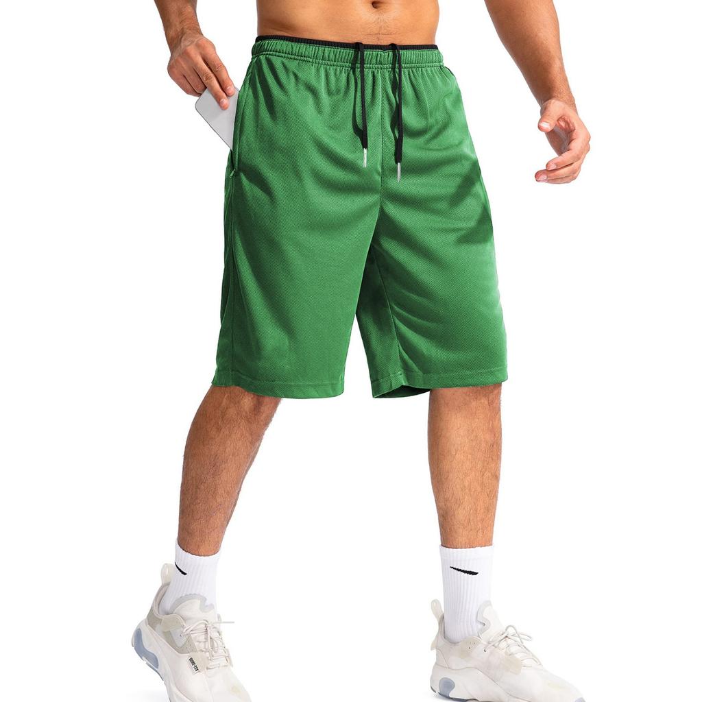 Men's Athletic Running Shorts with Zipper Pocket Lightweight Quick Dry Gym Shorts Casual Beachwear Five Inch Inseam