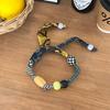Multicolor Wood Bead Necklace Clavicle Chain Bohemian Choker Patchwork Cloth Chain Necklace  Girls