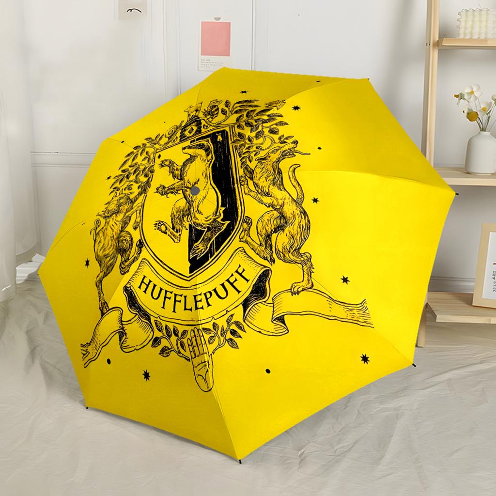 Gryffindor Pride And Loyalty Automatic Umbrella Sturdy 8-Rib Shaft Durable Plastic & Iron All-Season Umbrella for Travel Elegant Women's Umbrella