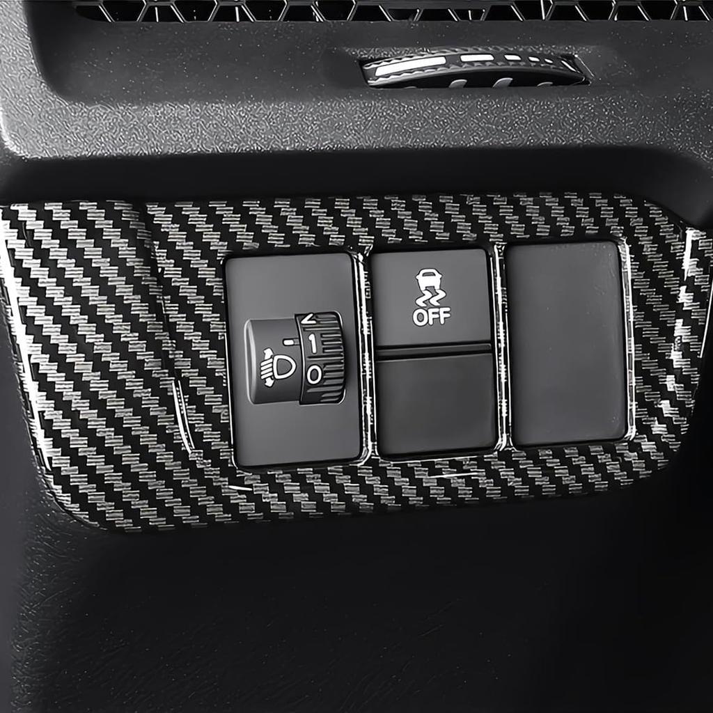 1PCS Car Headlight Switch Buttons Panel Cover Trim for Honda CRV 2024 2025 2026 - ABS Carbon Fiber Sport Interior Accessories