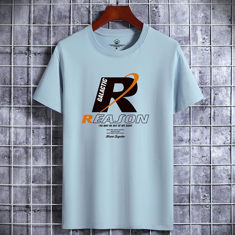 Lässige Herrenbekleidung Luxus Rundhals T-Shirt aus reiner Baumwolle Lustiger R-Print Streetwear Sommermode Vintage Y2k Style Top Übergroßes T-Shirt