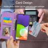 DIERFENG DF-03 Stand Phone Case for Samsung Galaxy A22 5G (EU Version),Lines Imprinted PU Leather Wallet Cover