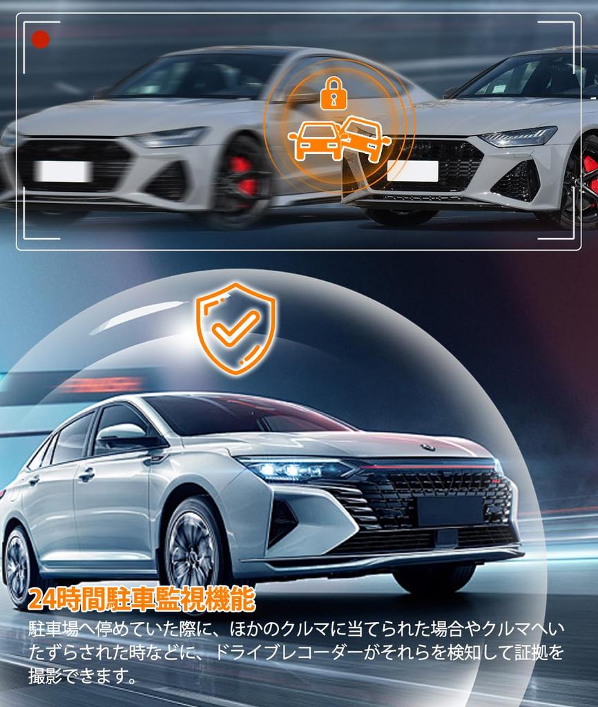 YIK TUNG Car Dash Camera, 3 Cameras, 360 Degrees, 1080p, Night Vision Function, High