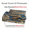 2/ 3pcs Egyptian Blue Eyes Duvet Cover Set, King Queen Style Bedding Set, Character Print Quilt Cover Set Machine Washable