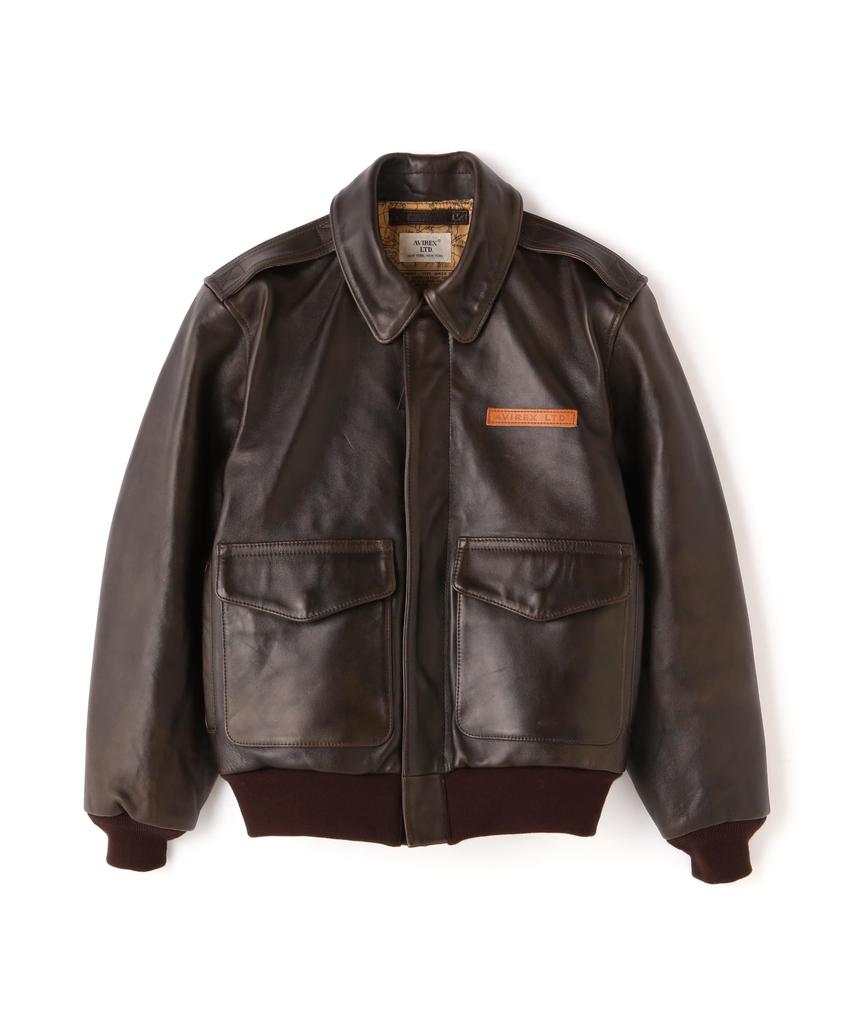 Avirex Flight Antique Size A-2 Jacket, Lamb, Men's, 40, 050, Brown, 783-4950018