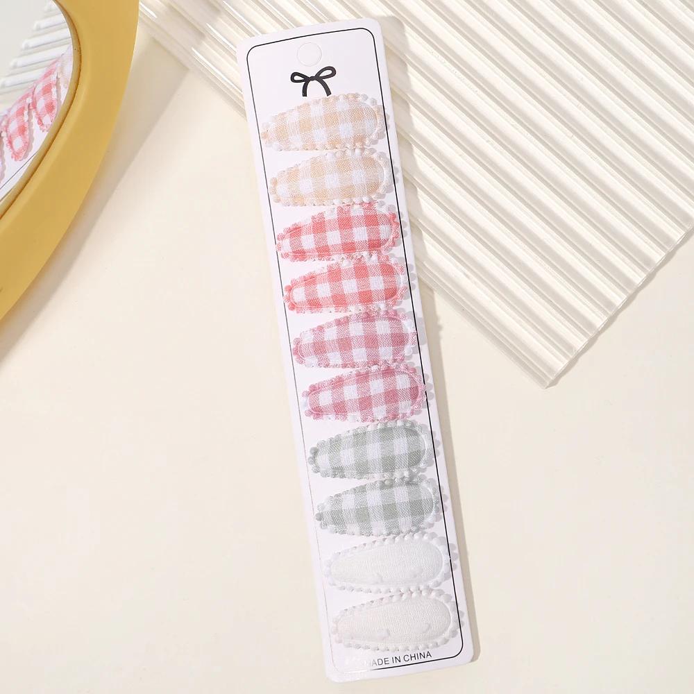10/20Pcs Mini Print Cotton Alloy Hair Clips Hairpin for Girl Fabric Plaid BB Hairgripes Sweet Headwear Kids Hair Accessories