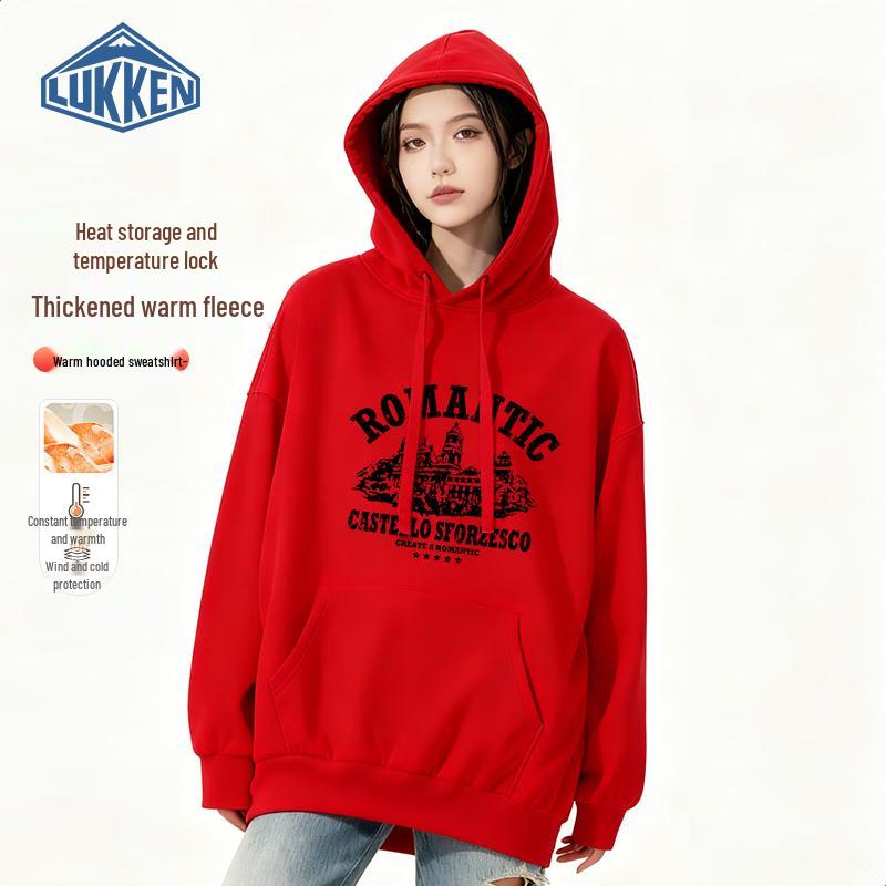 

LUKKEN Women s Plush American Style Hooded Sweatshirt S