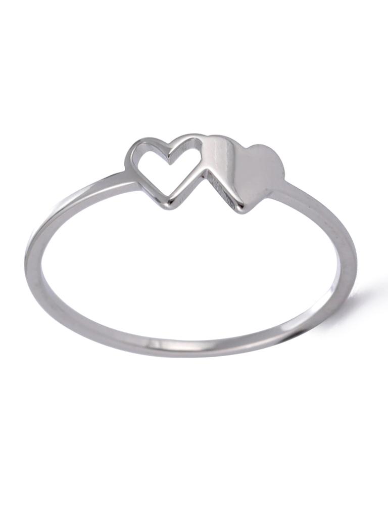 COOLTIME Initial Letter Ring for Women Stainless Steel A-Z Alphabet Double Heart Rings Simple Wedding Cheap Gift For Lover