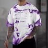 T-shirt da uomo con stampa digitale 3D, casual a girocollo a maniche corte