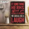 Vintage Sarcastic Metal Tin Sign Funny Wall Decor Home Bar Man Cave Garage If Herbs Offend You Please Let Us Know