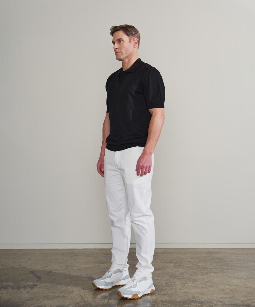 PANICALE Black Johnny Collar Polo Knit